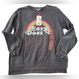 Wildfox “Easy Does It” 🌈 Rainbow Graphic Sweatshirt XS NWT